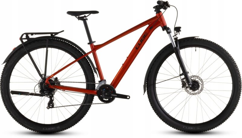 Rower górski pomarańczowo-czarny z bagażnikiem i błotnikami CUBE Aim ONE FE M 29 2026