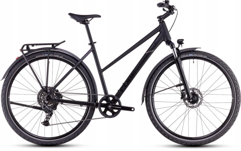 Rower crossowy damski z bagażnikiem i błotnikami CUBE Nature One Allroad 54cm czarny 2026